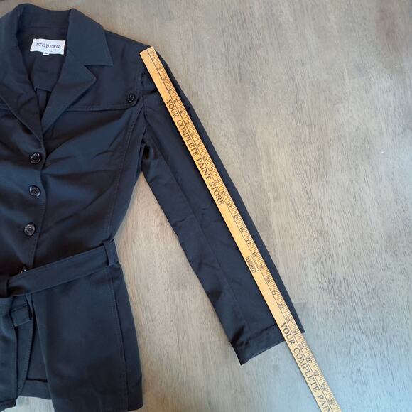 Iceberg - Made in Italy, vintage black trench coat, size 46 - Picture 10 of 13